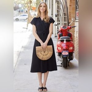 Elegant Navy Wrap Dress